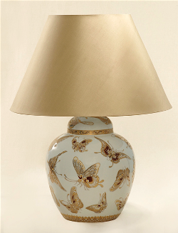 ALEXANDERS 20/30 CM  GOLD BUTTERFLY GINGER JAR LAMP